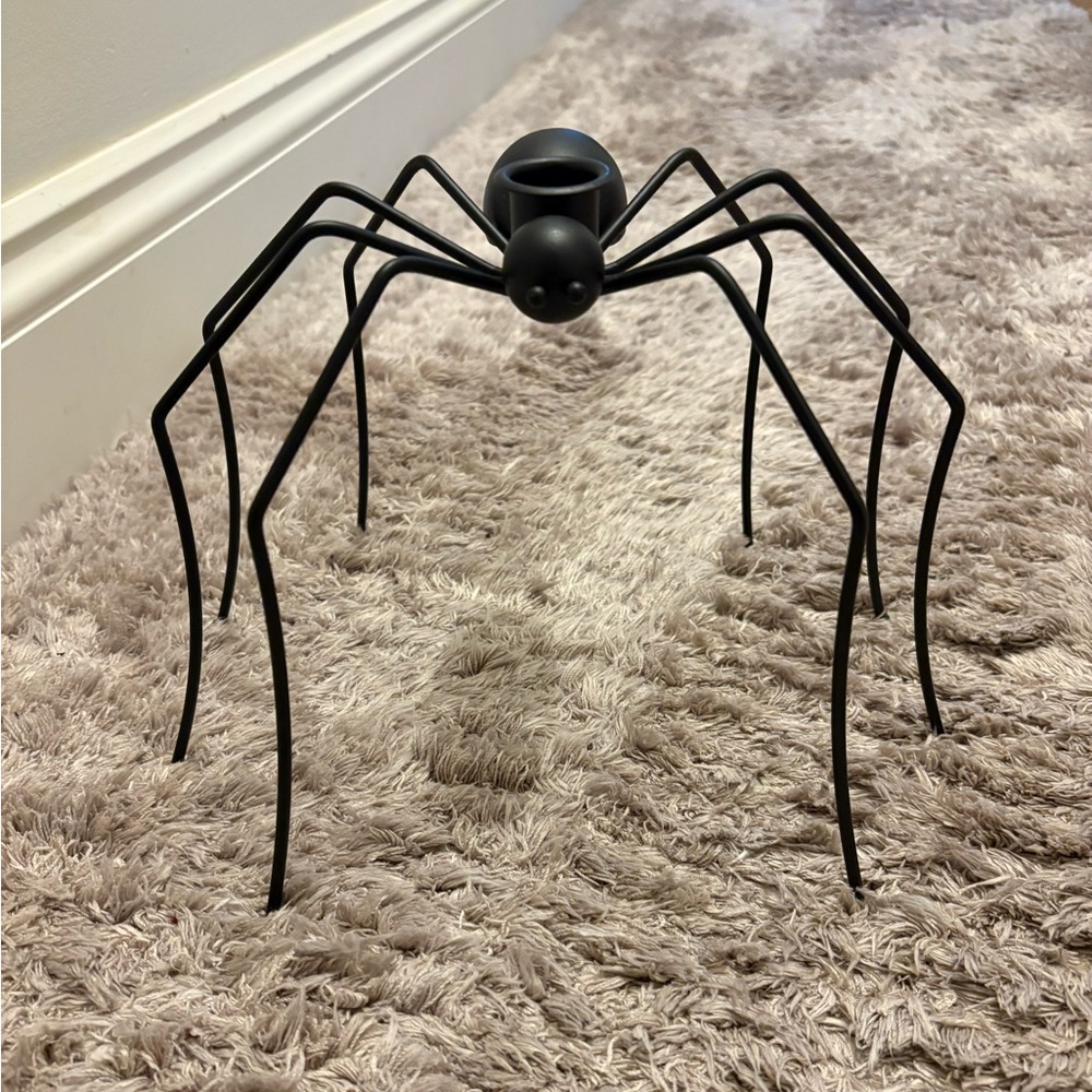 Black Metal Spider Candle Holder